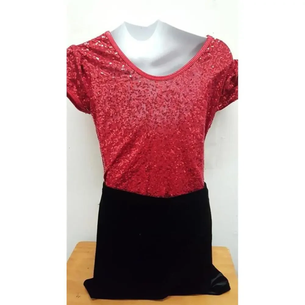Pre-Owned Dance Costume Curtain Call E1571 Large Child Red Jazz